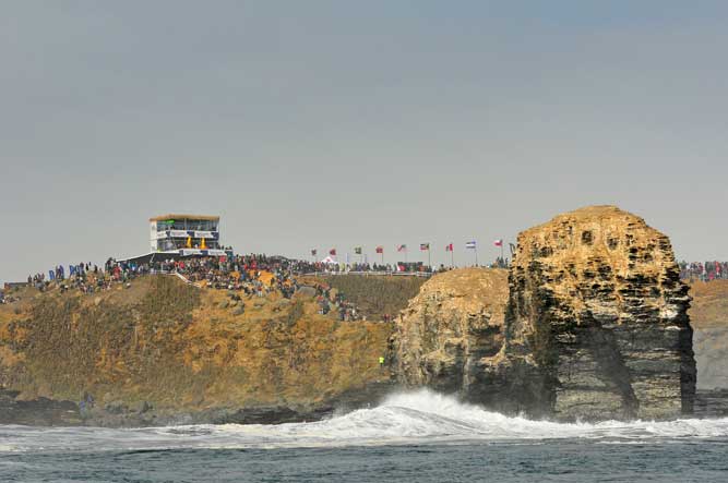 The event site over looking the sand bottom point break Punta de Lobos.