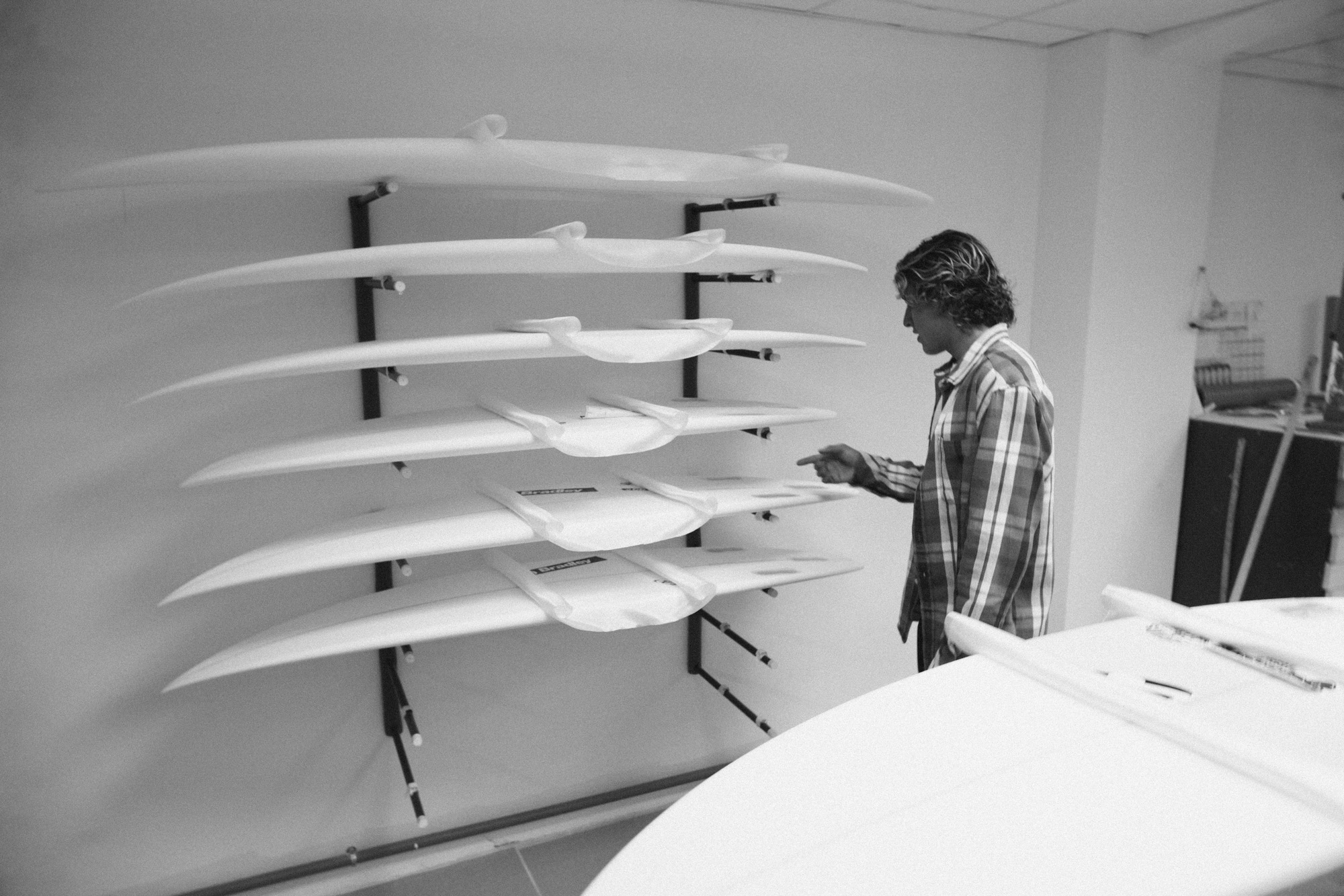 Leo scopes out his next batch of blades