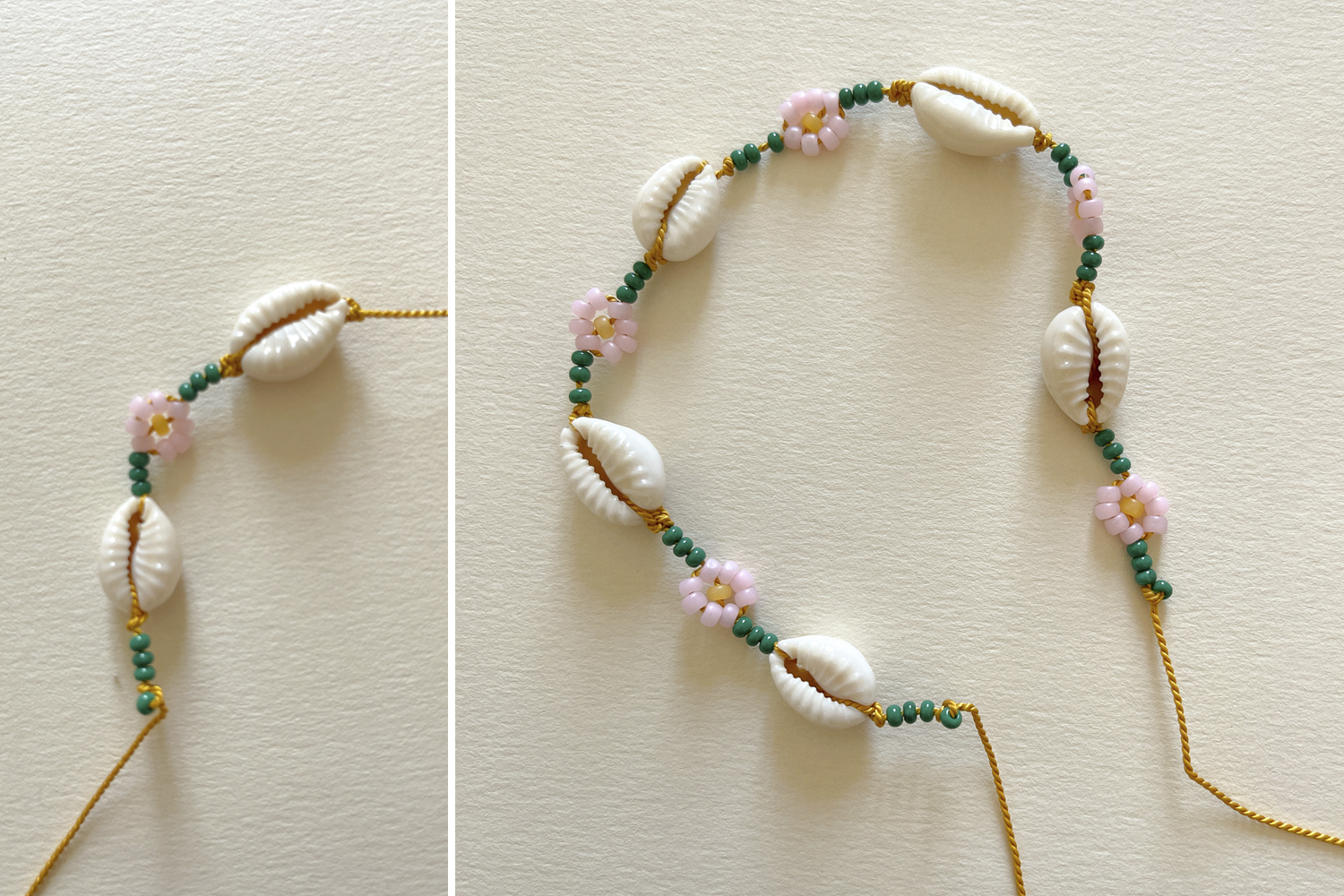 How to Make a Shell Bracelet with Beads 