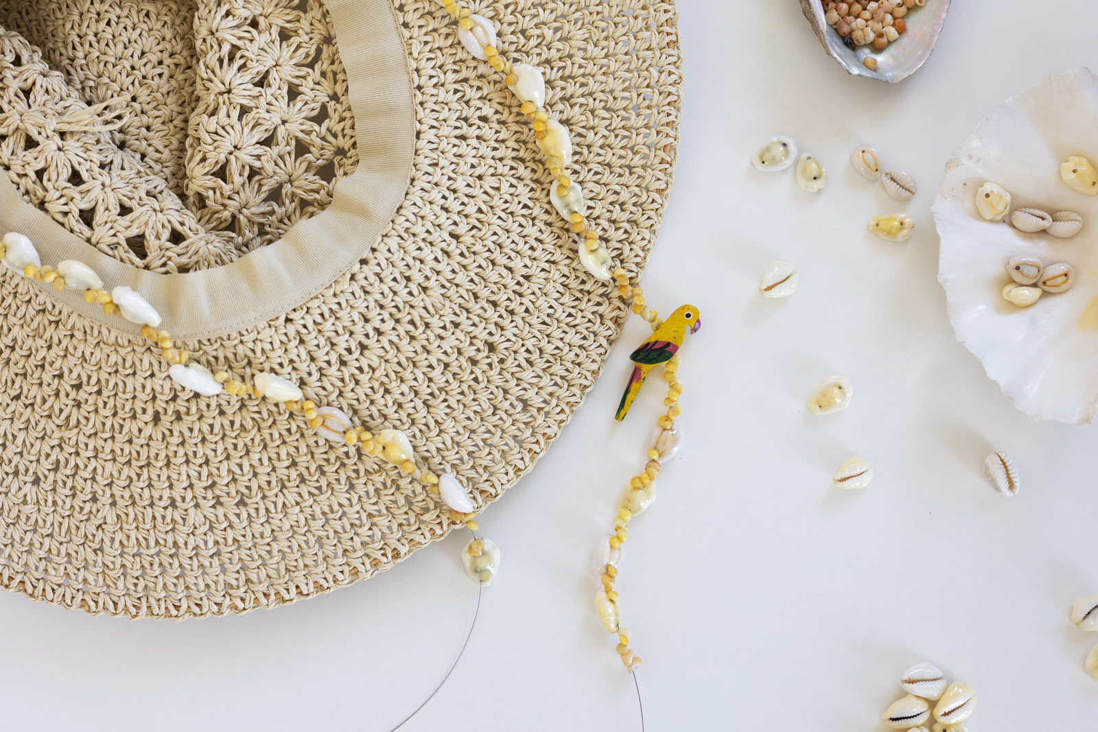 DIY Beaded Shell Beach Hat Band