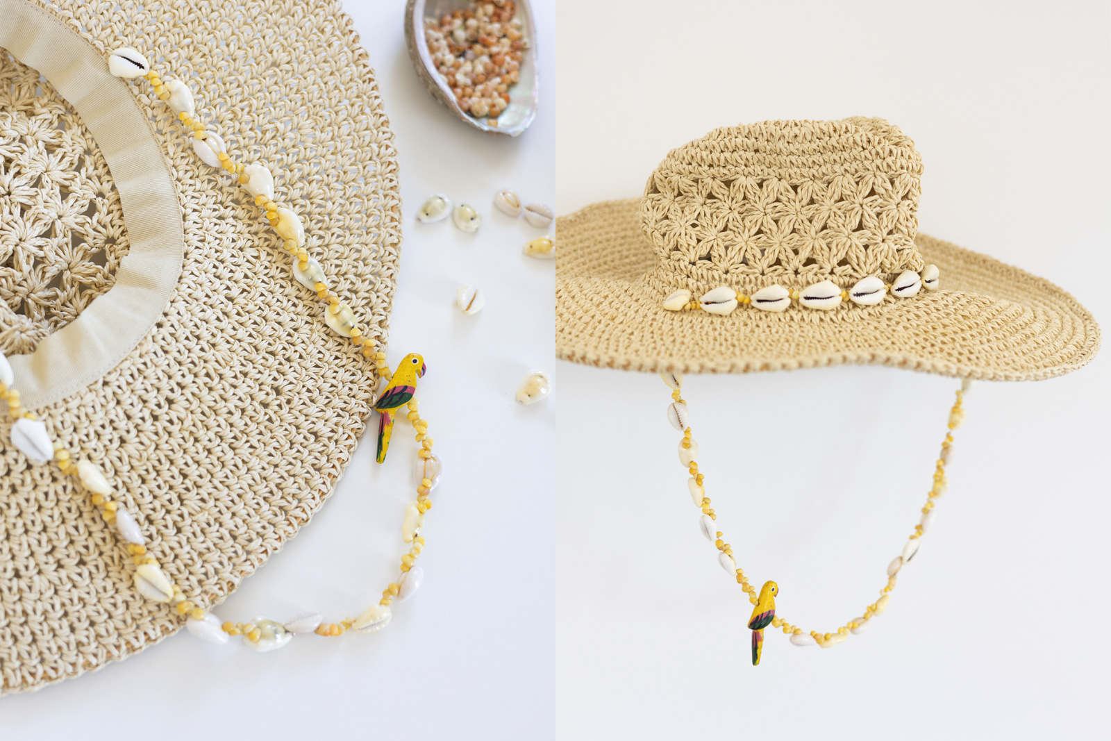 DIY Beaded Shell Beach Hat Band